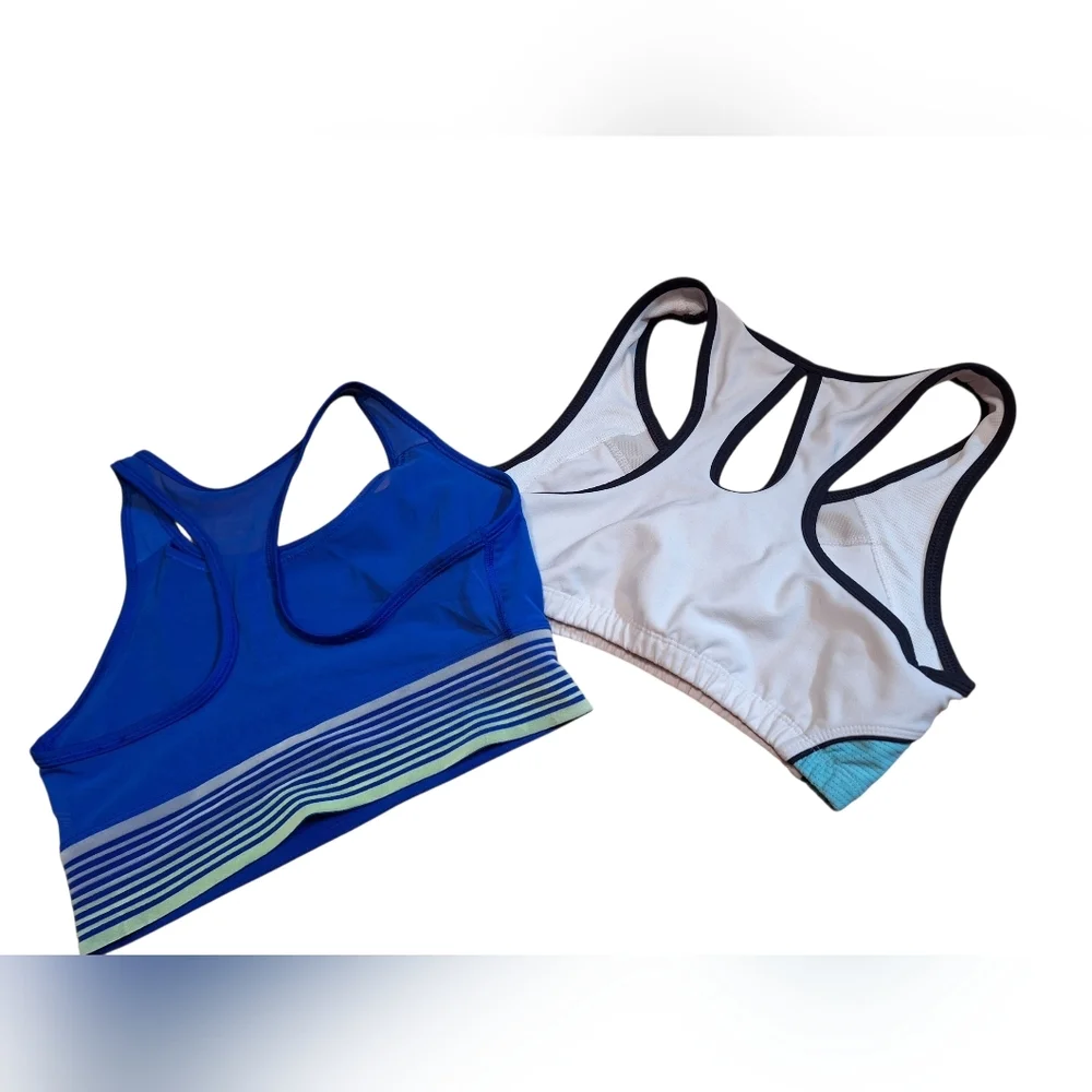 Nike Sports Bras Small & Medium Pro Blue White Athletic Workout Gym Sporty
